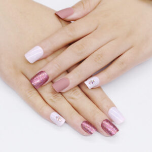 Matte metallic nude nails